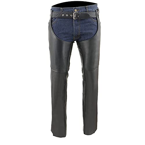 Milwaukee Leather Chaps for Women Black Premium Skin - Deep Hip Pockets Back Thigh Laces Motorcycle Chap - SH1173 - XXX-Small - Image 5