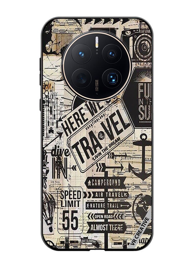 VR CREATIVE Protective Case Cover For Huawei Mate 50 Pro Here We Go Travel Design Multicolour - Image 1