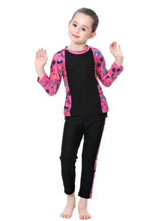 3-Piece Girls Fast Dry Swimwear Burkinis Round Neck Flower Split Swimsuit Swimwear With Cap Set Black - pzsku/Z93B830566BEF7FC91D05Z/45/_/1737132589/e674682c-650f-4e3c-9909-9ae1dfc48549