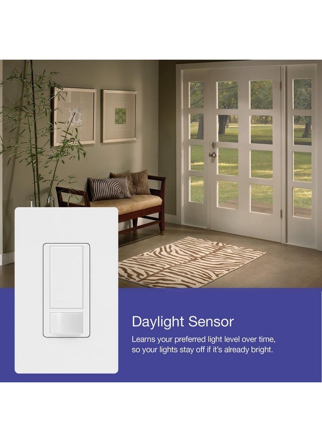 LUTRON Maestro Motion Sensor Switch 2 Amp Single Pole Ms-Ops2-Wh White  - Image 3
