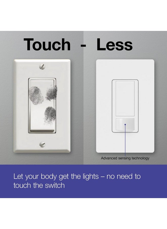LUTRON Maestro Motion Sensor Switch 2 Amp Single Pole Ms-Ops2-Wh White  - Image 2