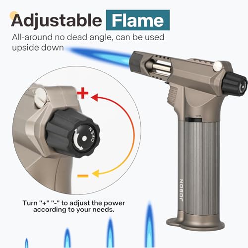 M TIME C CLUB All metal, Blow Torch, Professional Kitchen Cooking Butane Torch with Safety Lock Adjustable Refillable Multipurpose Flame Refillable BBQ, outdoors，Baking,Crafts and Soldering(Gas Not Included) - Image 5