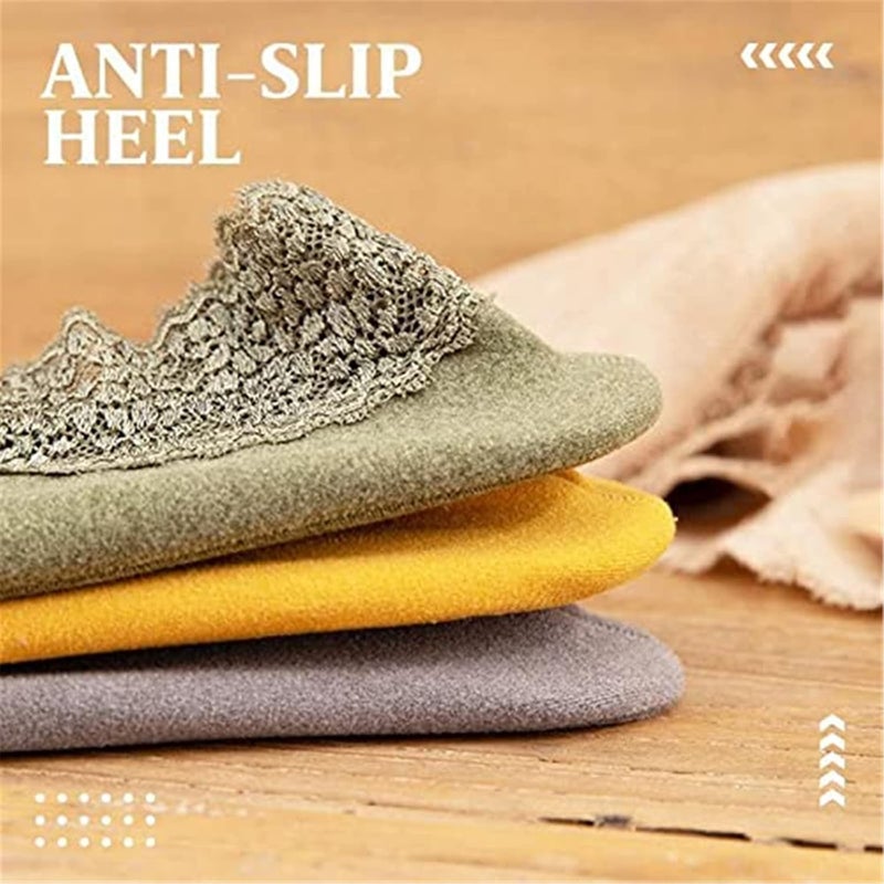 2022 Lace Warmer Socks - Non Slip Lace Cotton Ankle Socks - Women Lace Frilly Socks - Breathable Warm 3pairs-i - Image 4