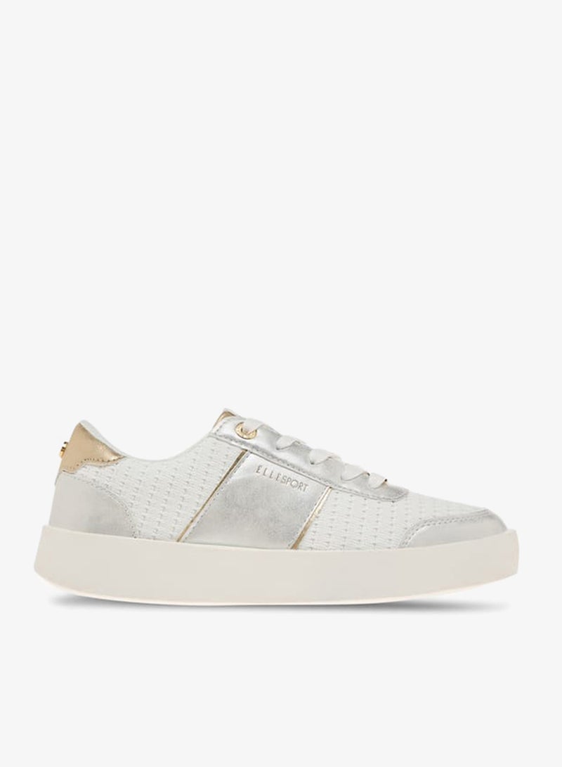 ELLE Women's Textured Sneakers with Lace-Up Closure - Image 1