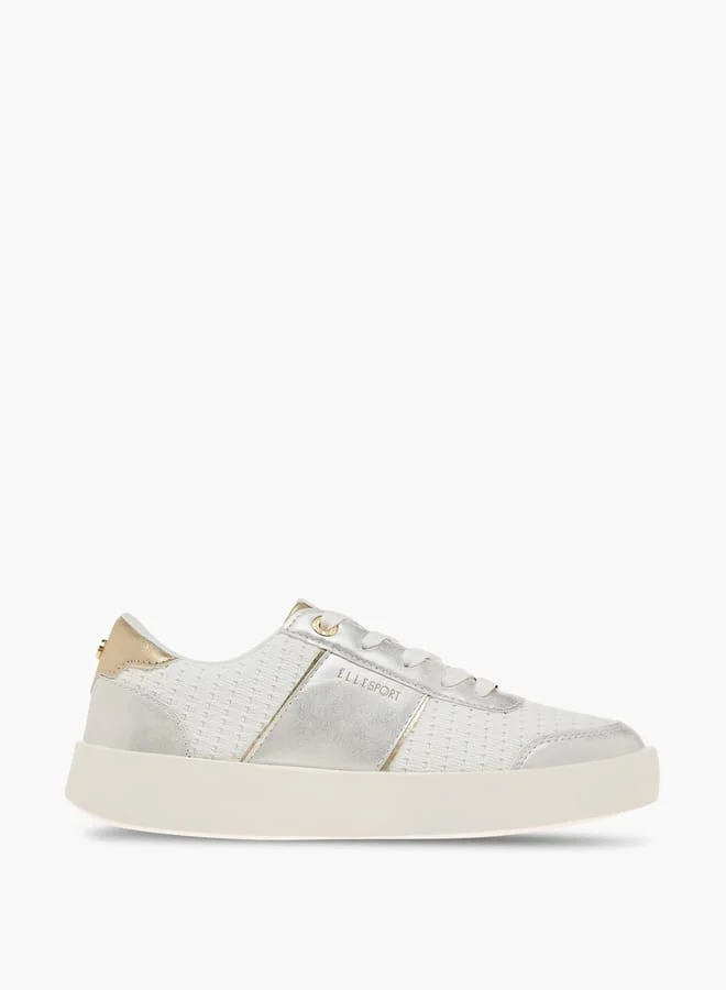 ELLE Women's Textured Sneakers with Lace-Up Closure