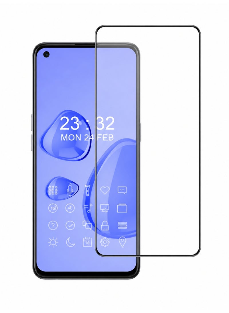باندا شاشة حماية زجاجية (اسكرينة) فاخرة لهاتف أوبو رينو 5 (Oppo Reno 5) بتغطية كاملة وإطار أسود - تدعم بصمة الشاشة - Image 1