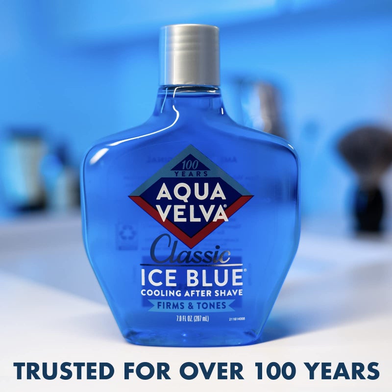 Aqua Velva أكوا فيلفا بعد الحلاقة، كلاسيك آيس بلو، يهدئ، يبرد، وينعش البشرة، 7 أونصة - Image 2