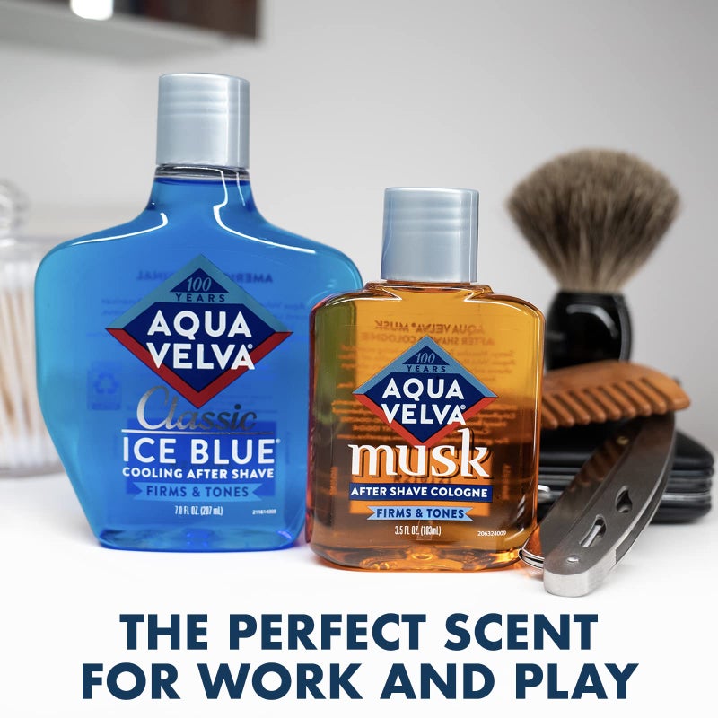 Aqua Velva أكوا فيلفا بعد الحلاقة، كلاسيك آيس بلو، يهدئ، يبرد، وينعش البشرة، 7 أونصة - Image 5