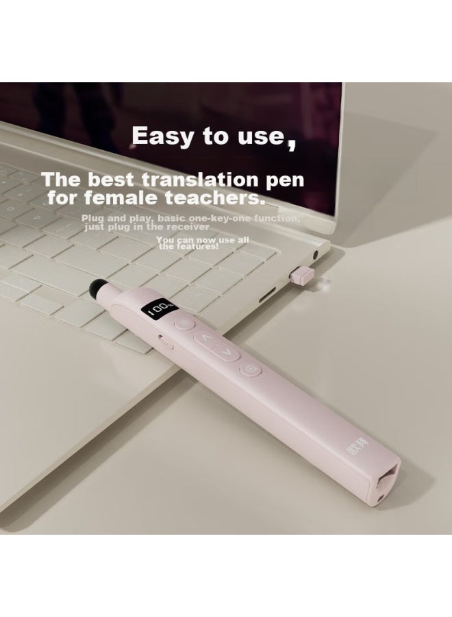 Oubai T10s Ppt Presenter Remote For Teachers, Extendable Teaching Pointer With Laser Pen For Led Screens, Suitable For Online Cl, With Flying Mouse Function, Air Drawing, Countdown Timer, Magnifier, Pink And Green Light - Image 5