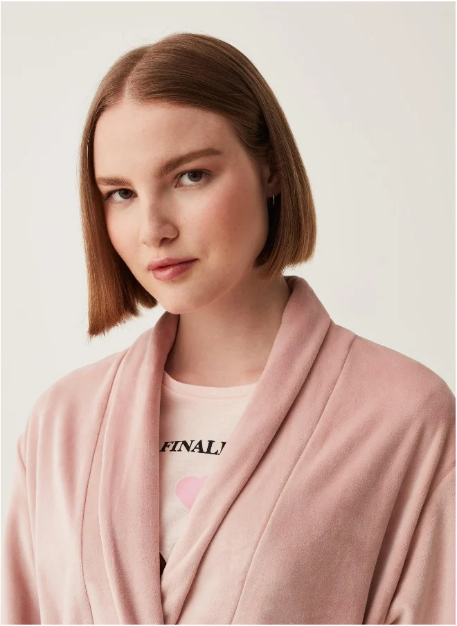 Ovs Ovs Short Dressing Gown In Velour