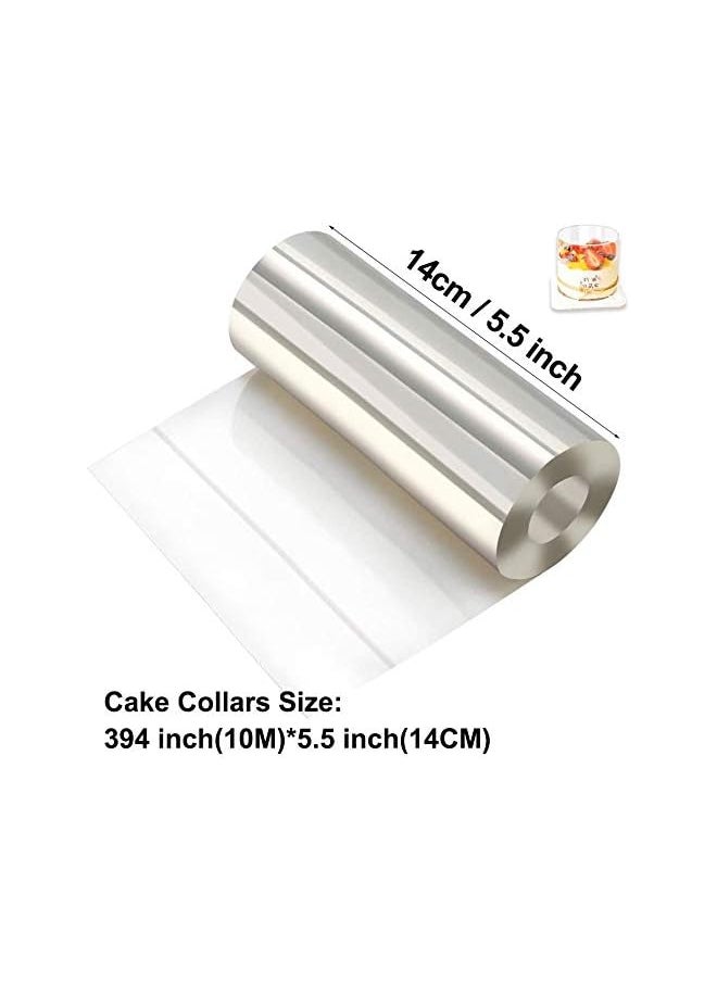 Coolchic 4PCS Cake Baking Tools Set Cake Mould Ring Stainless Steel Adjustable 6.5-12 Inch Mousse Cake Baking with Cake Collars Clear Cake Strips Cake Rolls Mousse Cake Acetate Sheet Delicate Stickers  - Image 3