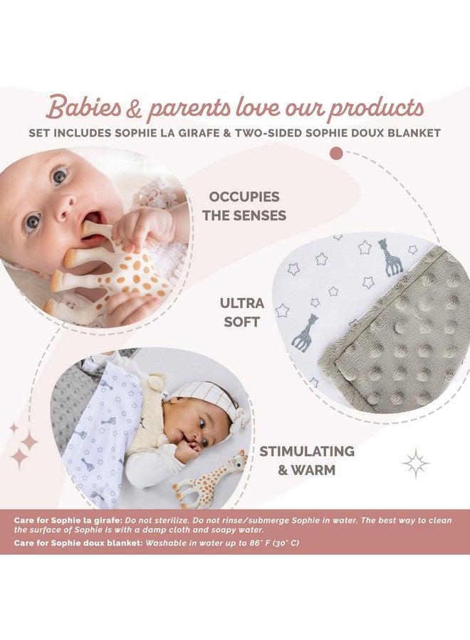Sophie la girafe طقم هدايا صوفي الجيراف | يتضمن صوفي الجيراف و بطانية صوفي ديو | مصنوع يدويًا في فرنسا | بطانية فائقة النعومة | شرنقة دافئة من النعومة | راحة وتهدئة | إيقاظ جميع الحواس الخمسة - Image 5