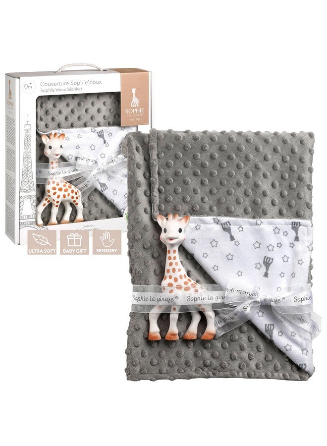 Sophie la girafe طقم هدايا صوفي الجيراف | يتضمن صوفي الجيراف و بطانية صوفي ديو | مصنوع يدويًا في فرنسا | بطانية فائقة النعومة | شرنقة دافئة من النعومة | راحة وتهدئة | إيقاظ جميع الحواس الخمسة - Image 1