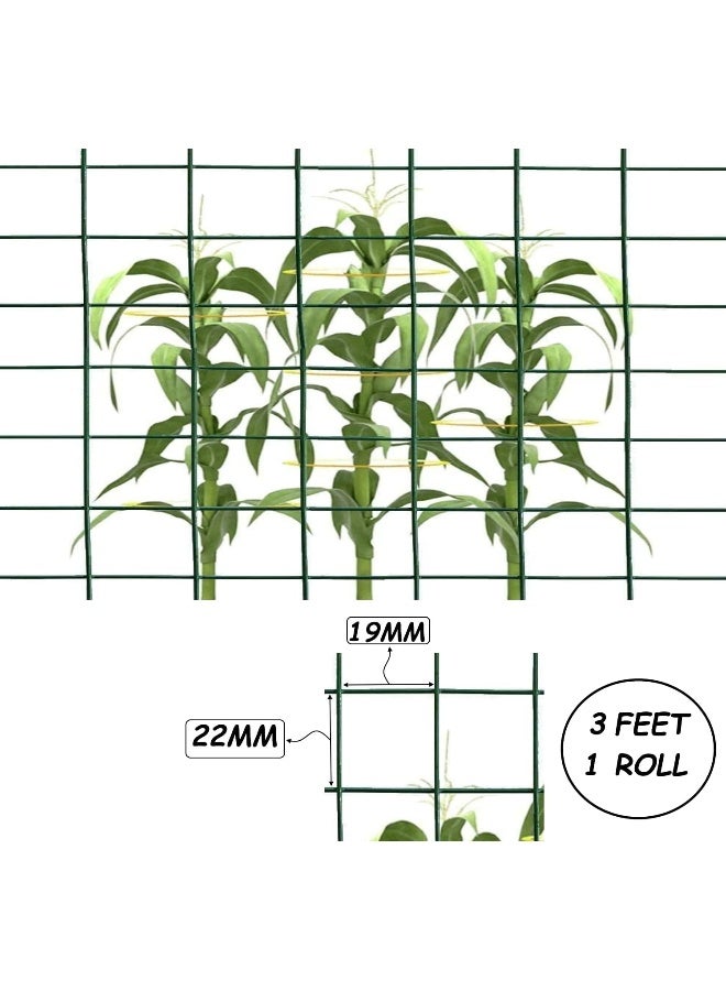 Poaker Wire Mesh Fencing Roll Galvanized Pvc-Coated Green Steel Nets For Gardens Farming Plant Fences Barriers Chicken Wire Aviaries And Hen-Houses 3 Feet - Image 2