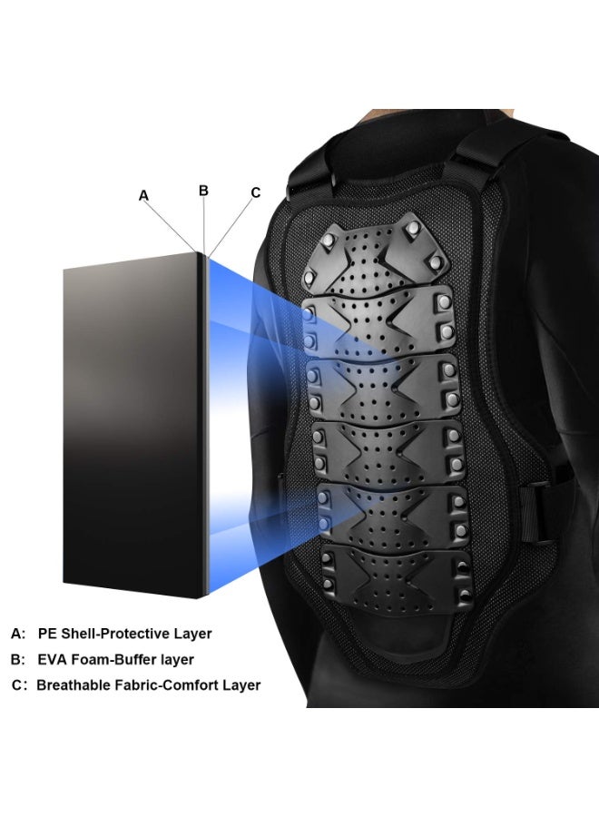 Bukela Motorcycle Armor Vest Protector, Motocross Body Guard Vest Skiing Riding Skating Anti-Fall Vest Protective Gear, Mountain Bike Off-Road Racing MTB Chest Protector - Image 4