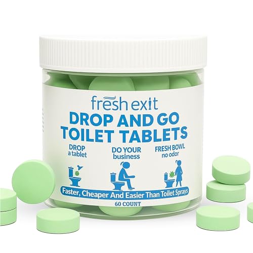 Toilet Deodorizer Tablets Drop One In and Go 60 Count Citrus Scent Odor Elimination for Bathroom Replaces Toilet Spray Long Lasting Fresh Bowl Freshener