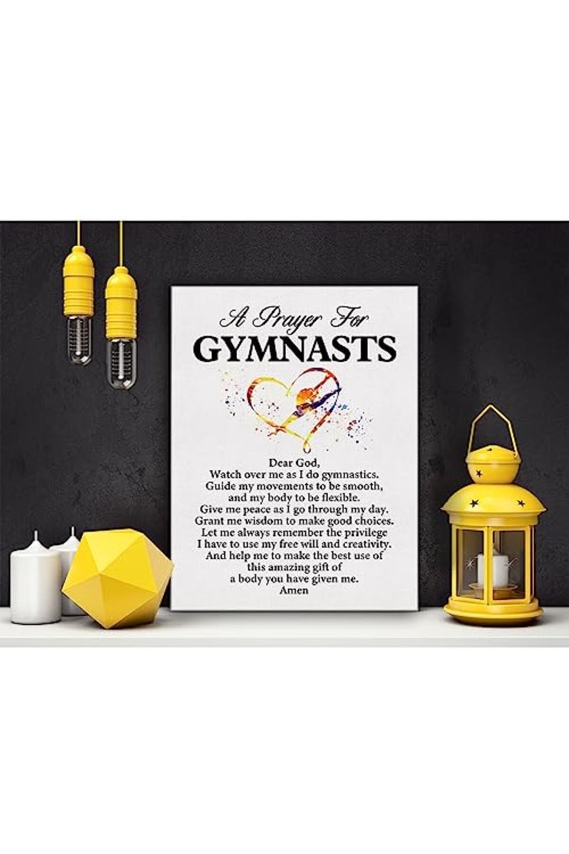 Hijie a Gymnast's Prayer Quote Poster Canvas Wall Art for Office Home Decor - Gymnasts Gift Gymnastic Professionals Canvas Print Wall Art Painting Ready to Hang - Easel & Hanging Hook 12x15 Inch - Image 5