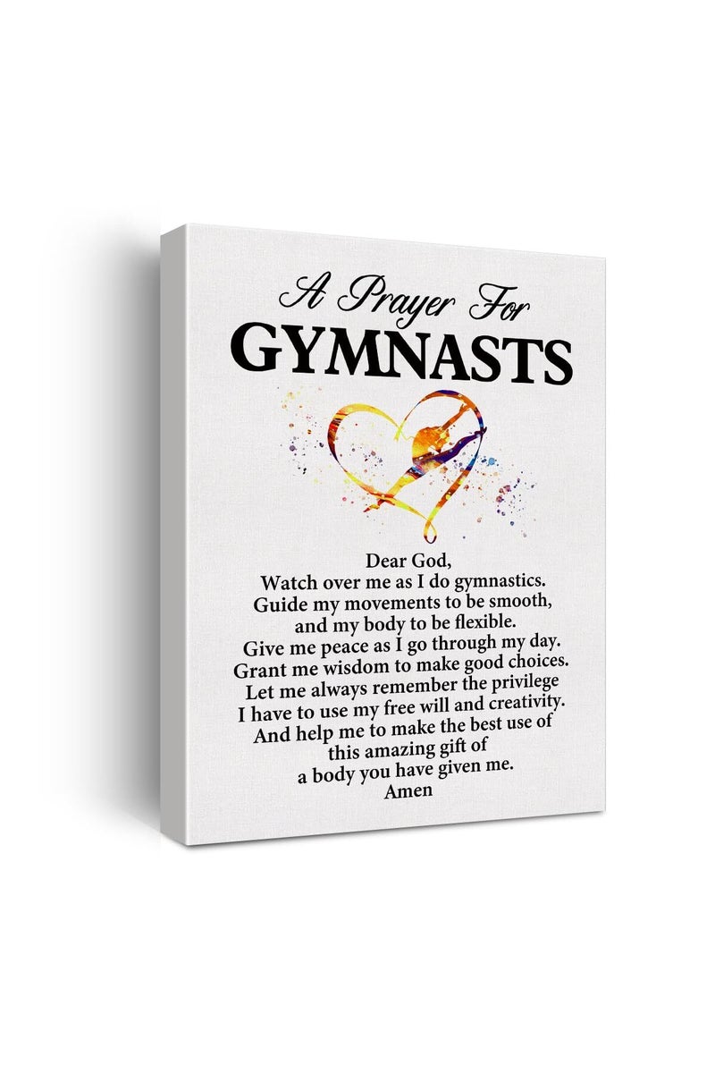 Hijie a Gymnast's Prayer Quote Poster Canvas Wall Art for Office Home Decor - Gymnasts Gift Gymnastic Professionals Canvas Print Wall Art Painting Ready to Hang - Easel & Hanging Hook 12x15 Inch - Image 1