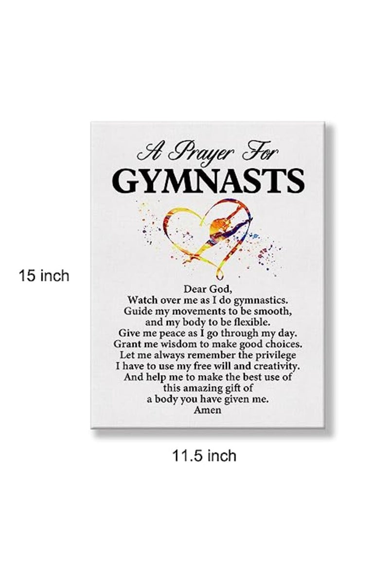 Hijie a Gymnast's Prayer Quote Poster Canvas Wall Art for Office Home Decor - Gymnasts Gift Gymnastic Professionals Canvas Print Wall Art Painting Ready to Hang - Easel & Hanging Hook 12x15 Inch - Image 3