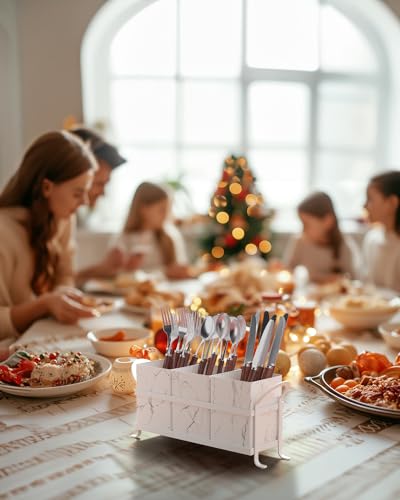 GaryVault Marble Utensil Holder for Countertop - Stylish Marble Kitchen Accessories for Effortless Organization, Ideal Silverware Caddy for Party, Farmhouse Decor Friendly - Image 5