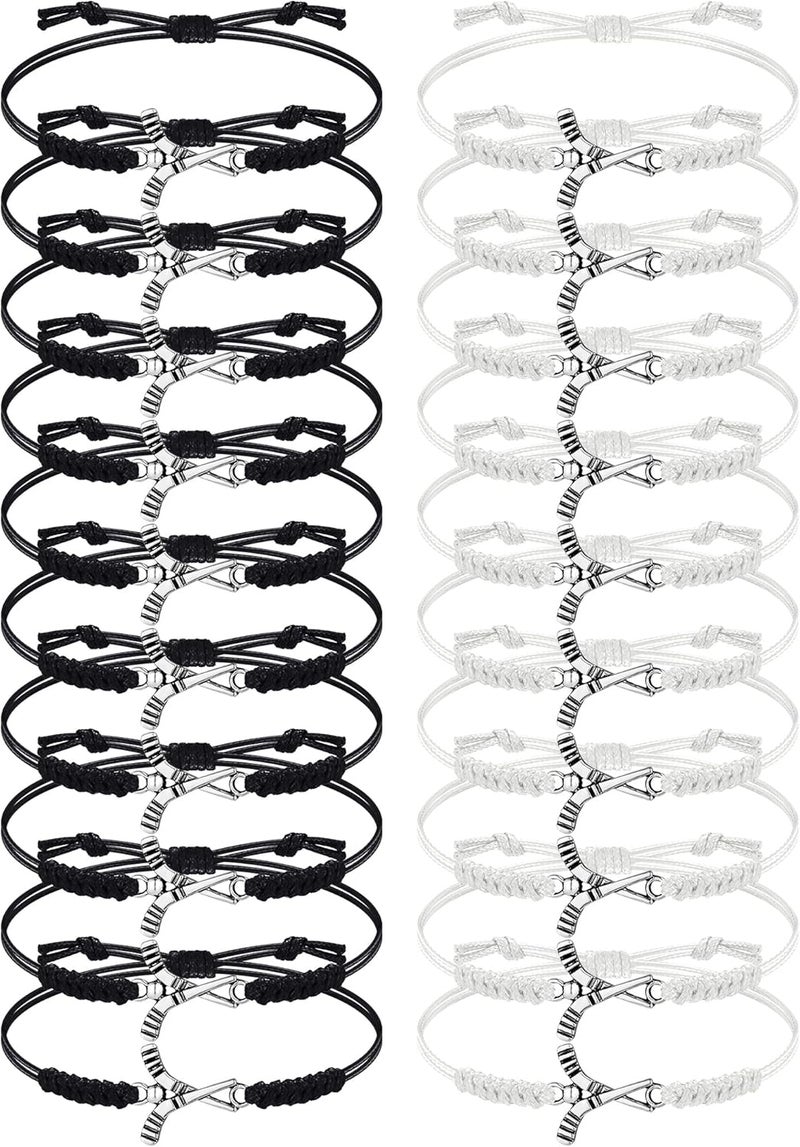 Jadive 20 Pcs Field Hockey Bracelets Adjustable Rope Hockey Bracelet Gift for Friends Players Teams Coaches - Image 1