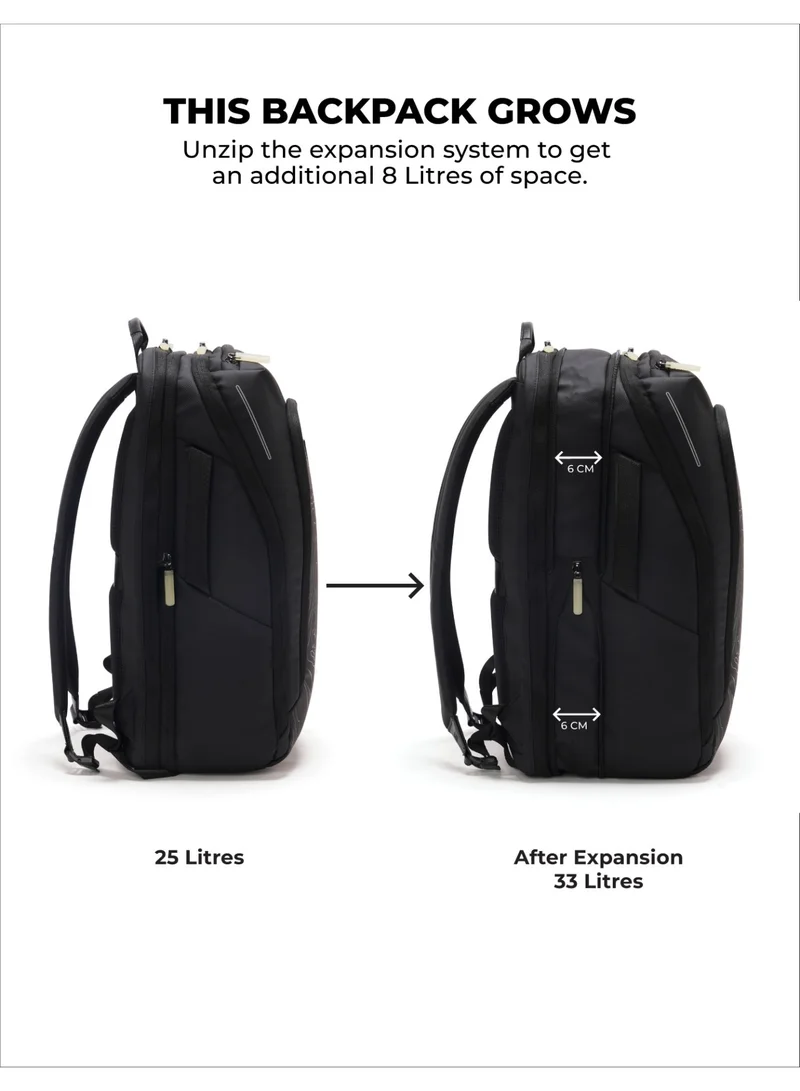 موكوبارا للتجارة ذ.م.م The Long Range Backpack - Expandable Water-Resistant Nylon | Black, Incognito