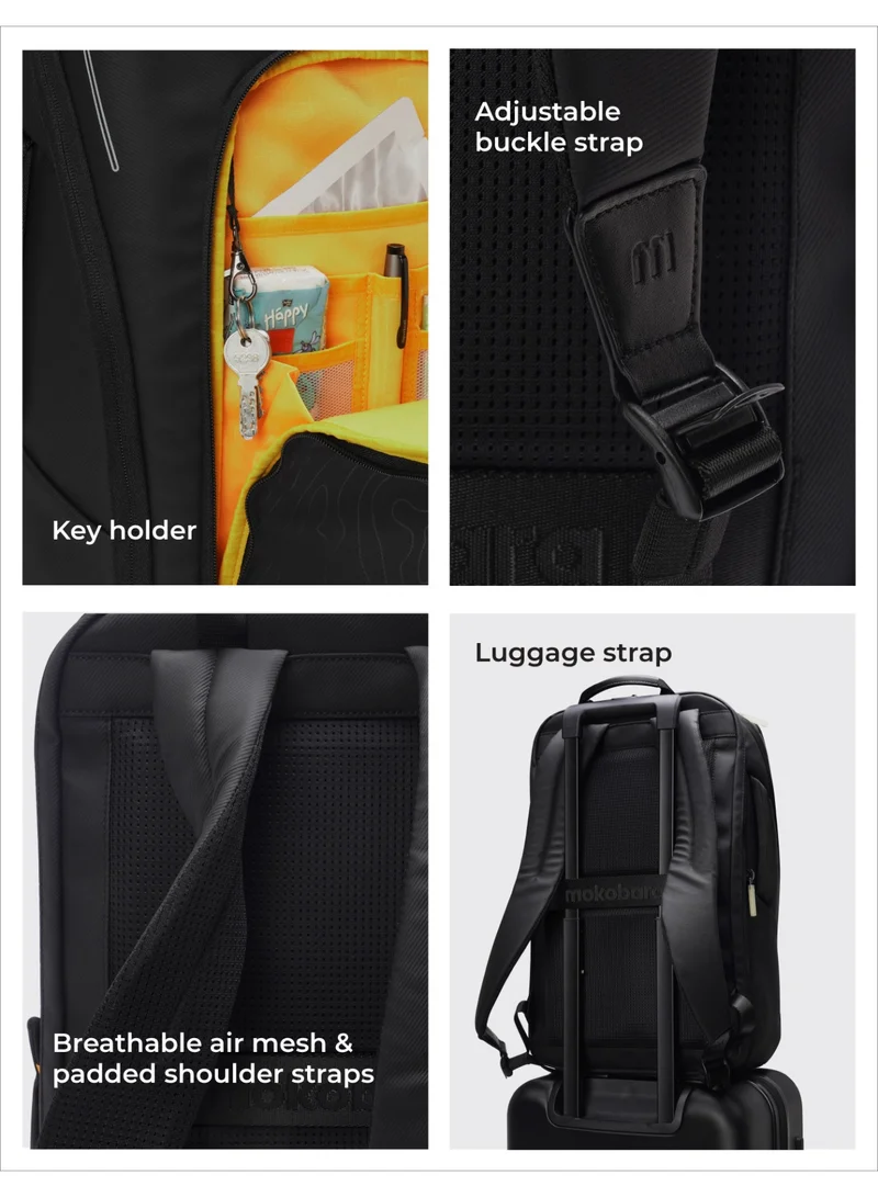 موكوبارا للتجارة ذ.م.م The Long Range Backpack - Expandable Water-Resistant Nylon | Black, Incognito
