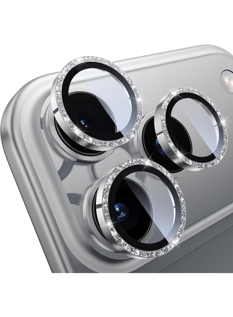 أكاليكس واقي عدسة الكاميرا - لهاتف iPhone 17 Pro Max، مقاوم للكسر Ultra HD 9H زجاج مقوى لشاشة iPhone مع حلقة معدنية، مضاد لبصمات الأصابع ومقاوم للخدش، (فضي لامع) - Image 1
