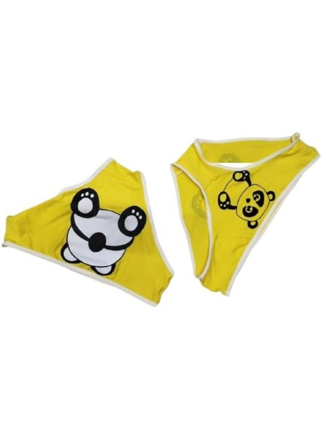 هنادى اندرات نسائية قطن شكل باندا لطيف خامة ناعمة ومريحة تصميم كيوت مناسب للبنات والسيدات استخدام يومي للبشرة الحساسة Hn 1048 اللون : اصفر المقاس: M - L - Image 1