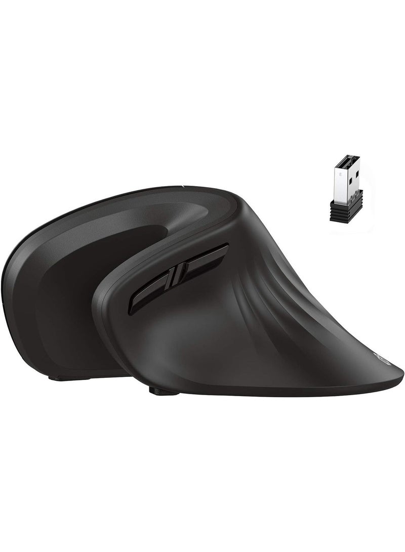 Ergonomic Vertical Wireless Mouse – Silent 6-Button Optical Mouse with 800/1200/1600 DPI, 2.4GHz USB Receiver for PC, Laptop, Mac & Desktop (Right Hand) - Image 1