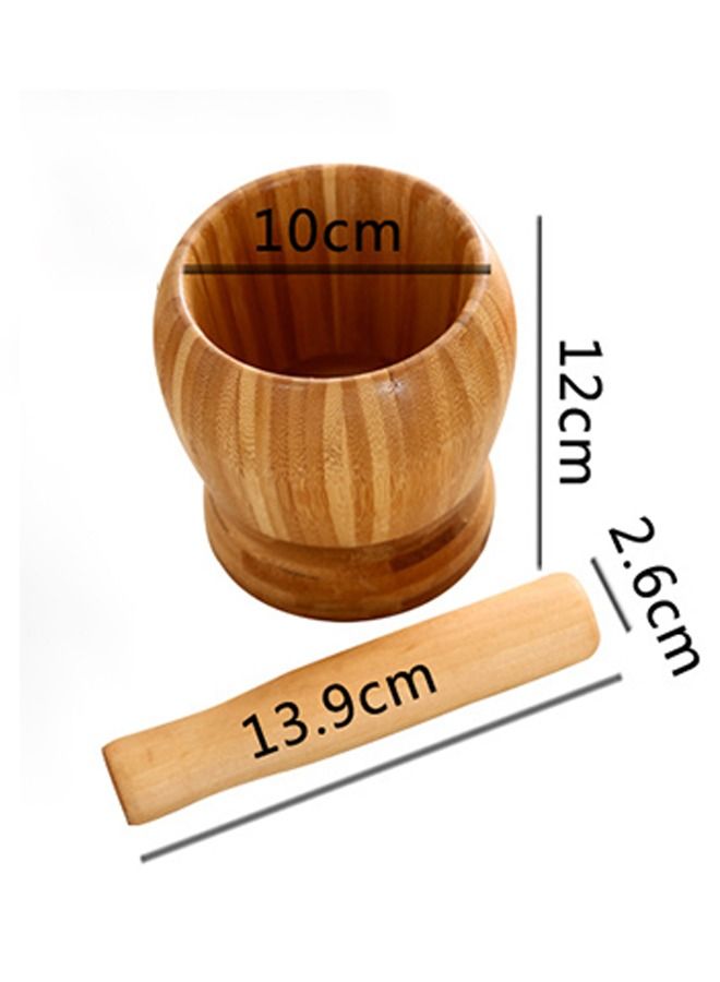 general Bamboo Pestle And Mortar Type Herb Spice Tools Bamboo Mortar Pestle Set Garlic Pounder - Image 3