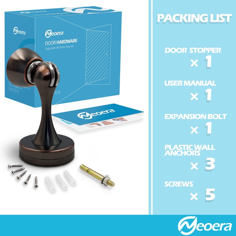 Neoera Magnetic Door Stopï¼ˆOil Rubbed Bronze Colorï¼‰ Door Stopper Strong Magnetic Door Catch for Hold Door Open, Anti-Rust, Heavy Duty for Various Door Types, Wall & Floor Mount 1Pack - Image 5