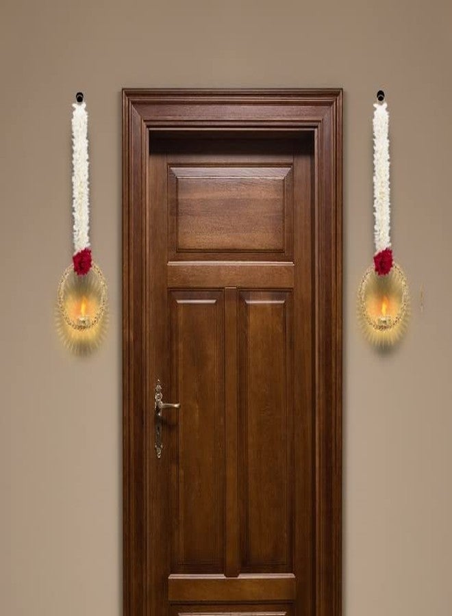 meryCraft 2pcs Handmade Wall Door Hanging Decorated Bell String with Tea Light Candle Holder and Paper Gajra with Circle Hanging Decoration Item for Home Dcor Diwali Festival(MCI-TLCH-D-014) - Image 4