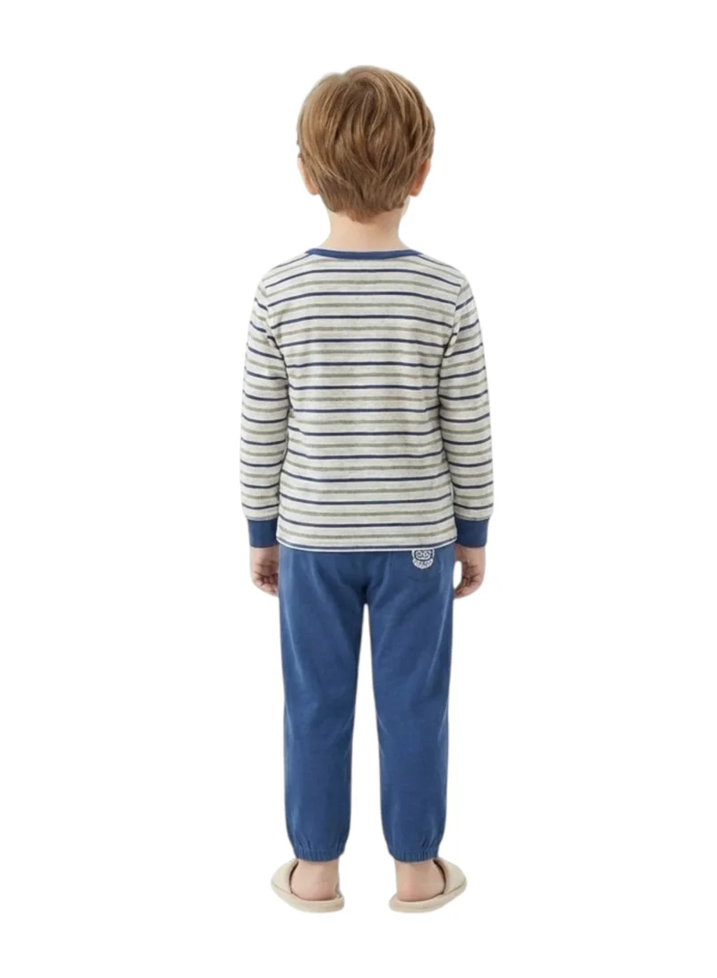 Bidani Boys Cotton  Pajama Set with Print – Blue