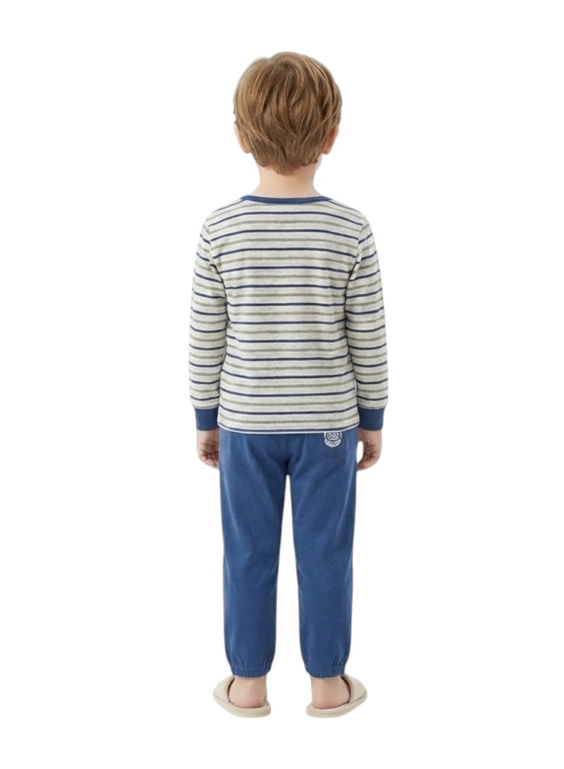 بيداني Boys Cotton  Pajama Set with Otopiaa Print – Blue - Image 2