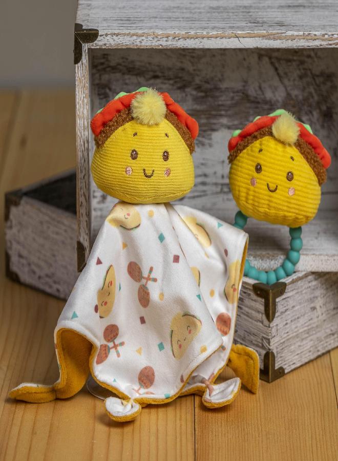 Mary Meyer Sweet Soothie Soft Baby Rattle with Teether Ring, Taco - Image 3