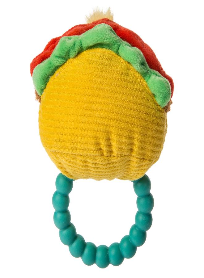 Mary Meyer Sweet Soothie Soft Baby Rattle with Teether Ring, Taco - Image 2
