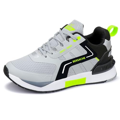 BERSACHE Men Premium Sports,Gym, Trending, Stylish Running Shoes (Grey), 9 UK - Image 4
