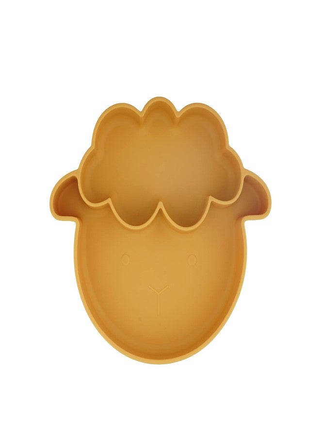GUCHIGU Soft Silicone Feeding Plate for Babies, BPA Free Suction Cup Baby Training Plate for New Born Babies (Mustard) - Image 1