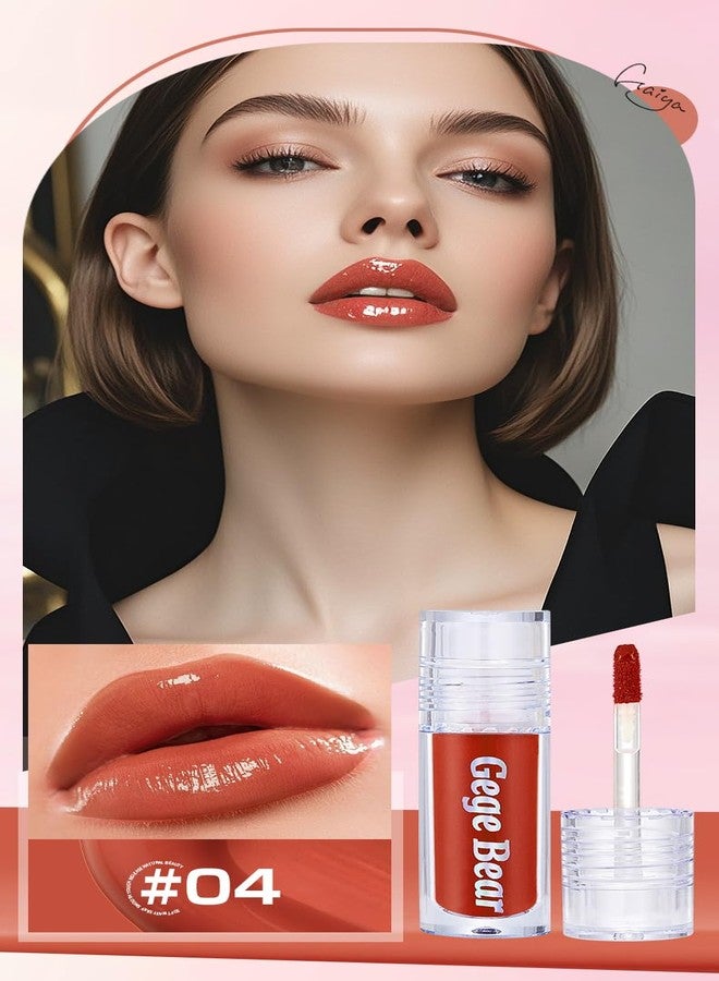 Gege Bear Dazzling Watergloss Lip Glaze Set for Women | High-Shine Hydrating Lip Gloss Trio | Coral, Coffee, and Tea-Inspired Hues | Non-Sticky Lightweight Formula | (Set B (Shade 04, 05 & 06), 7.5g) - Image 3