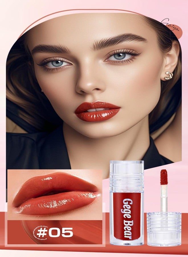 Gege Bear Dazzling Watergloss Lip Glaze Set for Women | High-Shine Hydrating Lip Gloss Trio | Coral, Coffee, and Tea-Inspired Hues | Non-Sticky Lightweight Formula | (Set B (Shade 04, 05 & 06), 7.5g) - Image 4