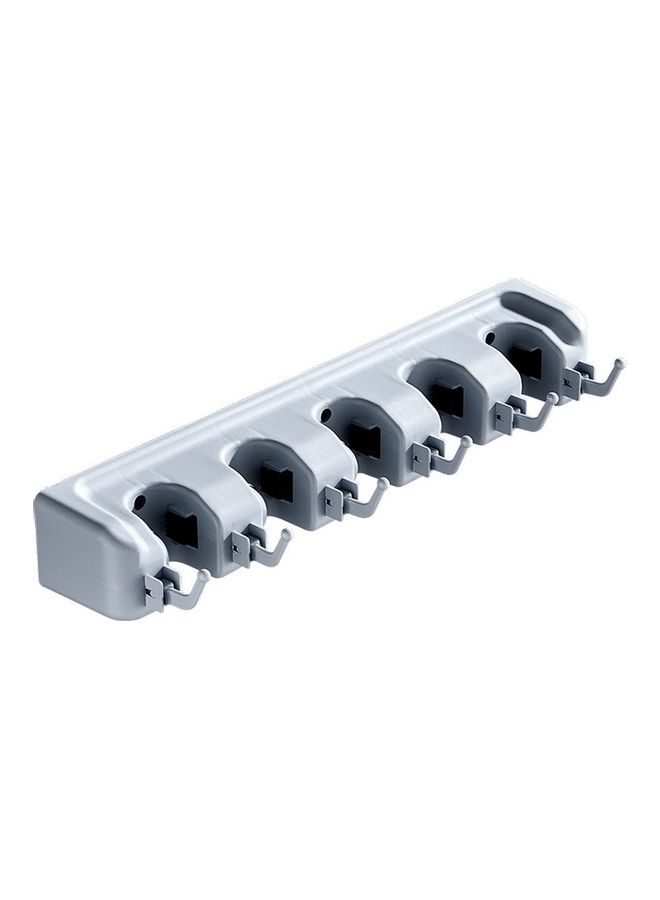 NIBEMINENT Mop And Broom Tool Holder Organizer White 41.5x 9.0x7.0cm - Image 1