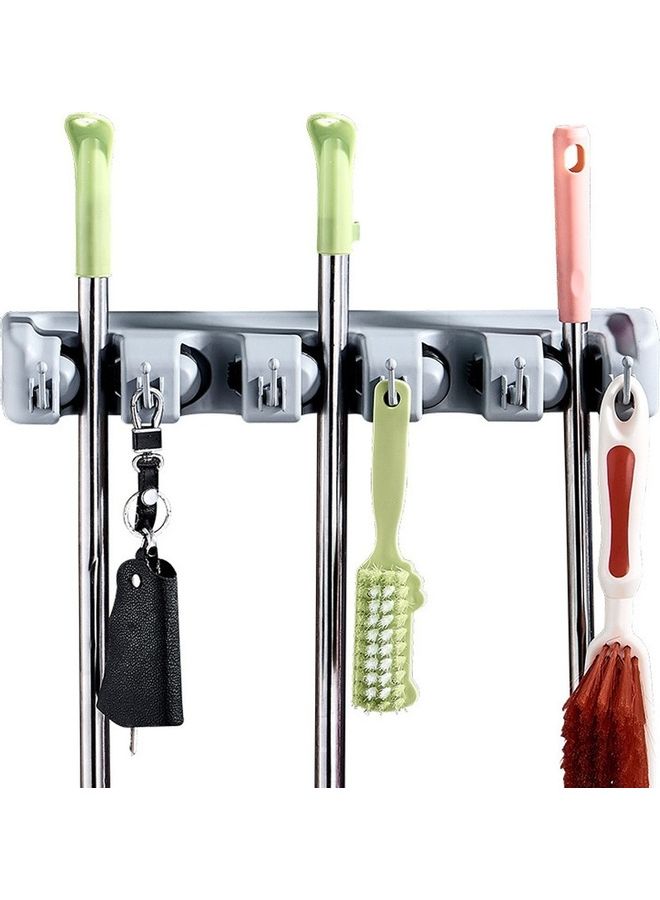 NIBEMINENT Mop And Broom Tool Holder Organizer White 41.5x 9.0x7.0cm - Image 3