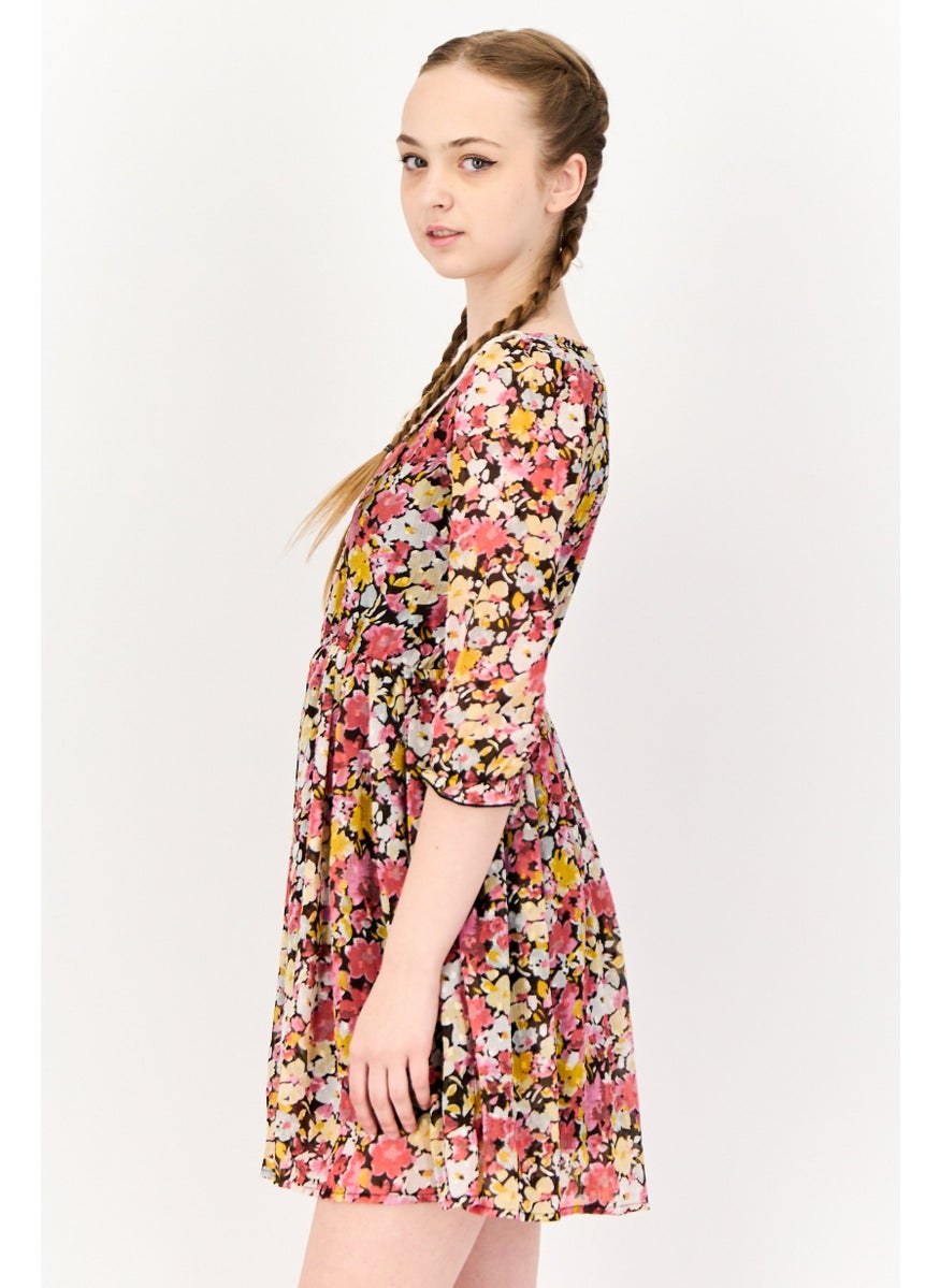 ONLY Women Floral Print Mini Dress, Multicolor  - Image 2