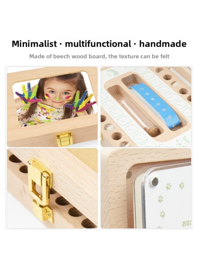 Photo Frame Lanugo Baby Teeth Storage Box Baby Souvenir Wooden Children's Teeth Collection Box-Color:Y-UV Color Printing-Dog - Image 4