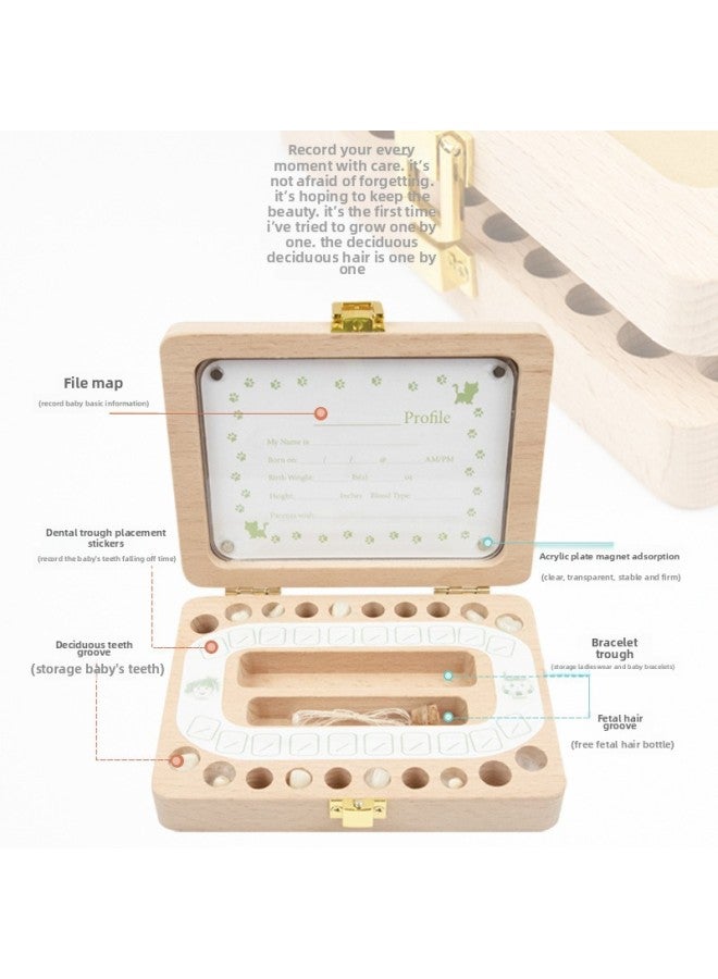 Photo Frame Lanugo Baby Teeth Storage Box Baby Souvenir Wooden Children's Teeth Collection Box-Color:Y-UV Color Printing-Dog - Image 5