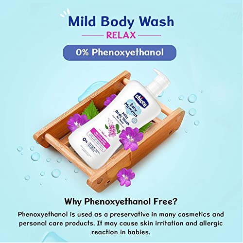 Chicco Baby Moments Mild Body Wash Relax, New Advanced Formula with Natural Ingredients, No Tears & Soap-Free, Mild formula for Baby’s Body & Face Wash, No Phenoxyethanol and Parabens (200ml) - Image 4