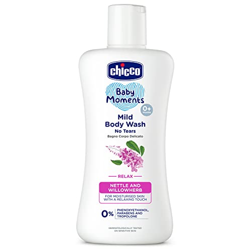 Chicco Baby Moments Mild Body Wash Relax, New Advanced Formula with Natural Ingredients, No Tears & Soap-Free, Mild formula for Baby’s Body & Face Wash, No Phenoxyethanol and Parabens (200ml) - Image 1
