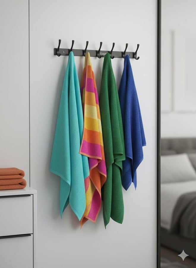 Sanmay Stainless Steel Duck-Type Cloth Hook Hanger | Wall Mounted Hook Rail | Towel Hooks | Wall Hanger | Khunti - 6 Leg (Set of 4)_BL - Image 3