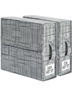 Excefore SheetCube Bed Sheet Set Organizer, 2 Pack Foldable Storage Box for Duvet Cover Set, Linen Closet Organizer for Bedding Clothes Blankets, Black  - Image 1